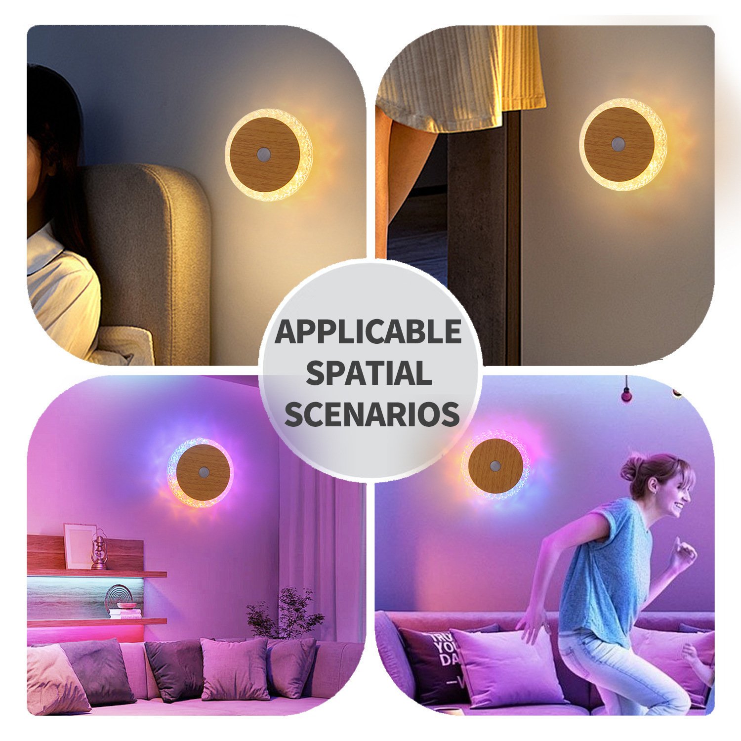 Smart Wireless Motion-Sensor LED Wall Light – Rechargeable Magnetic Bedside Night Light - Image 2