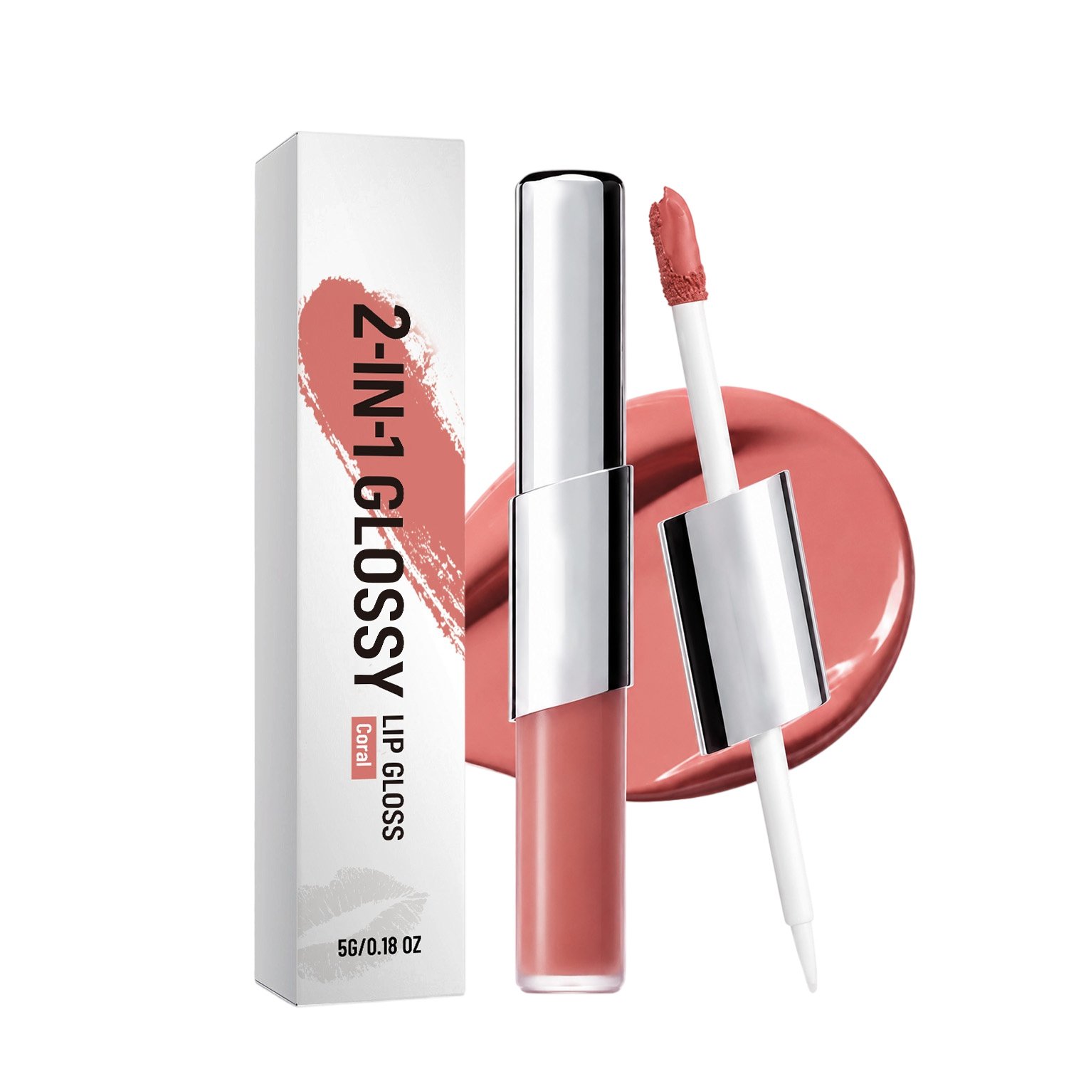2-in-1 Hydrating Lip Gloss & Plumper | High-Shine Brightening Liquid Lipstick - Image 2