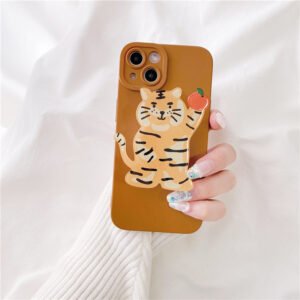 Cute Cartoon New Year Tangerine Phone Case for iPhone 13 12 11 XR X 8 7