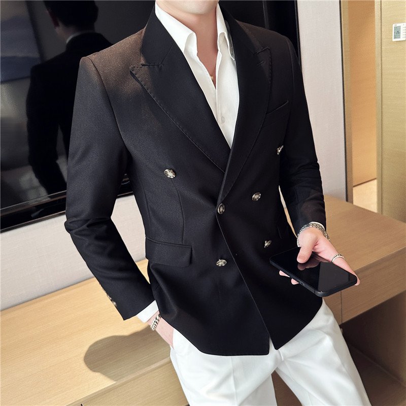 Men's White Casual Double-Breasted Jacket | Smart Fit Lightweight Blazer - Image 5