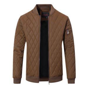 Men's Casual Stand-Collar Leather Jacket | Warm Cotton-Padded Coat