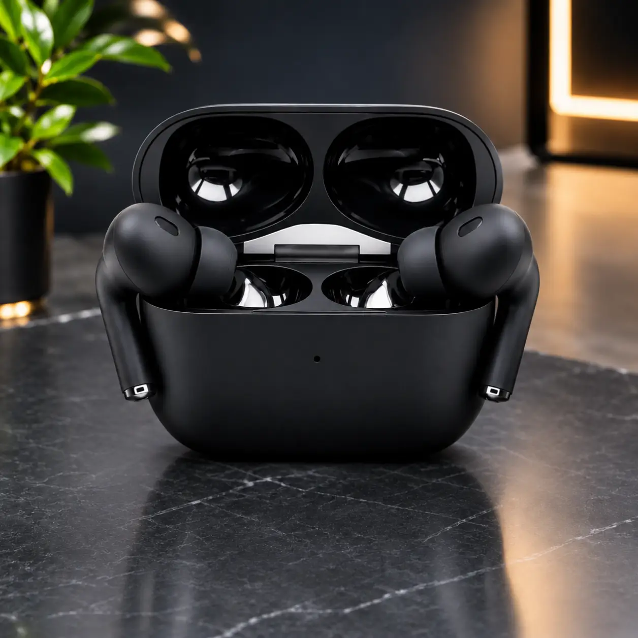 Pro 2 wireless earbuds with charging case black Bluetooth earphones