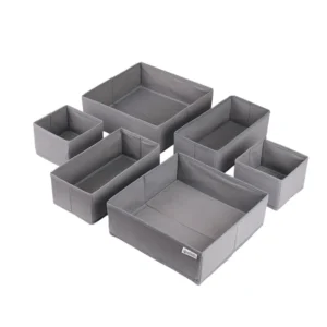 6-piece drawer organizer set for clothes and wardrobe storage