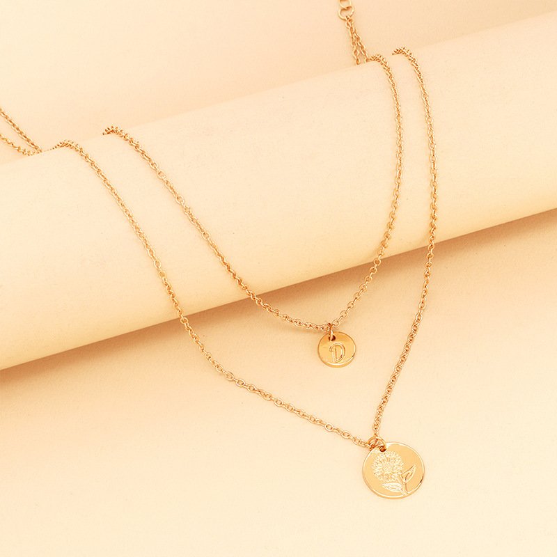 Elegant Floral Clavicle Necklace | Dainty Gold-Finished Jewelry for Women